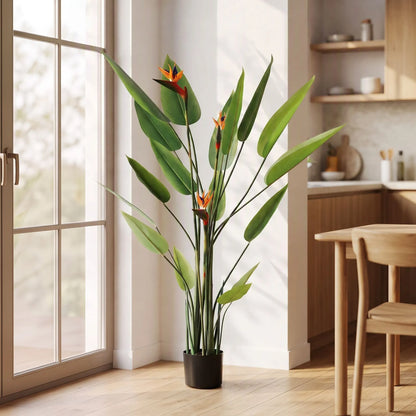 Artiss 150cm Artificial Bird of Paradise Plant with Flowers Realistic Leaves for Home Office Decor - Image 7