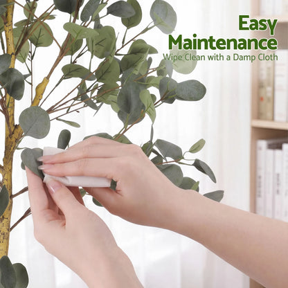 Artiss 150cm Artificial Eucalyptus Tree with Realistic Textured Leaves for Indoor Home Office Decor - Image 6