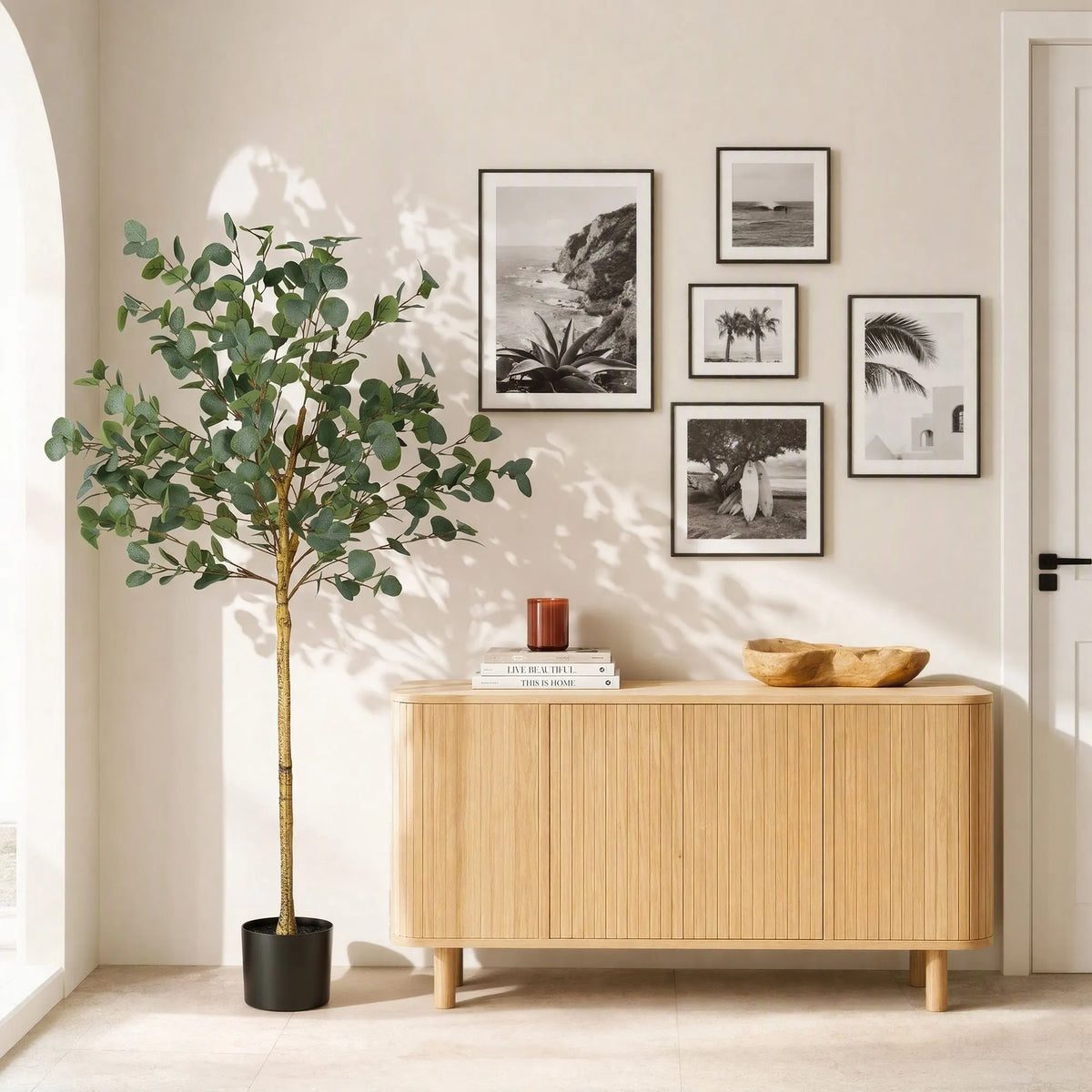 Artiss 150cm Artificial Eucalyptus Tree with Realistic Textured Leaves for Indoor Home Office Decor - Image 7