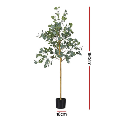 Artiss 180cm Artificial Eucalyptus Tree with Realistic Textured Leaves for Indoor Home Office Decor - Image 2