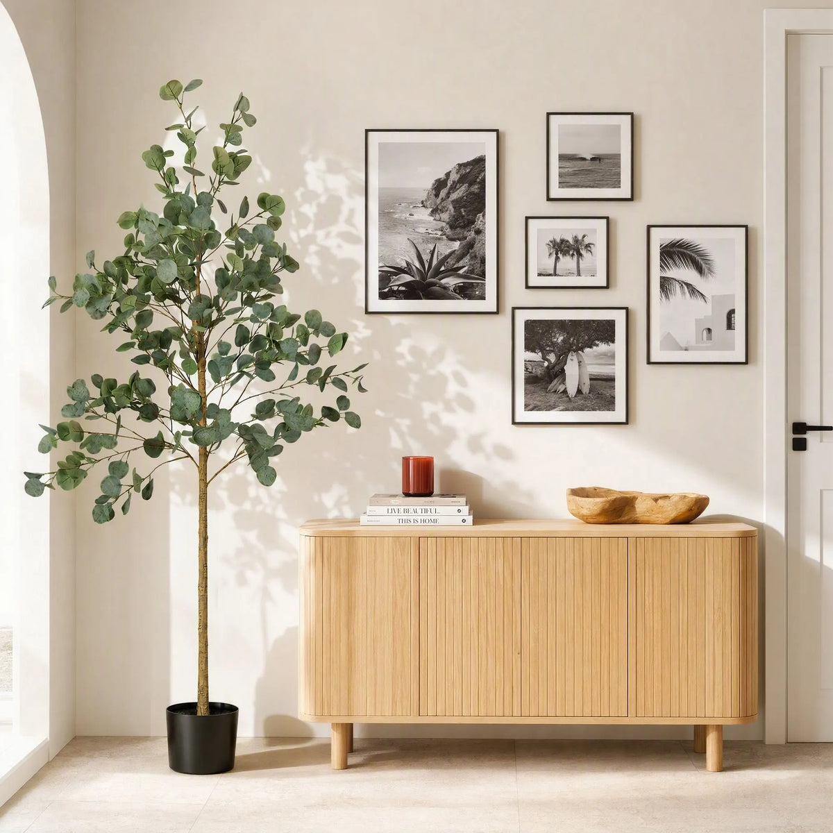 Artiss 180cm Artificial Eucalyptus Tree with Realistic Textured Leaves for Indoor Home Office Decor - Image 7