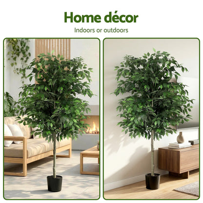 Artiss 180cm Artificial Ficus Tree Faux Trees Indoor Decor Artificial Plants Lifelike Plant 1.8M - Image 8