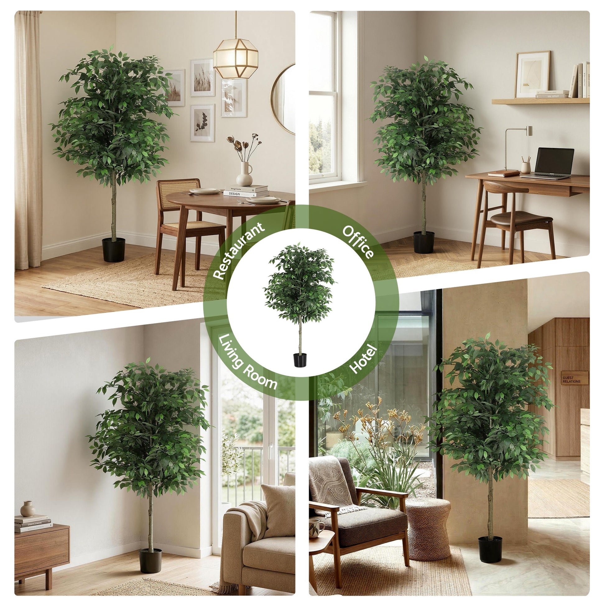 Artiss 180cm Artificial Ficus Tree Faux Trees Indoor Decor Artificial Plants Lifelike Plant 1.8M - Image 9