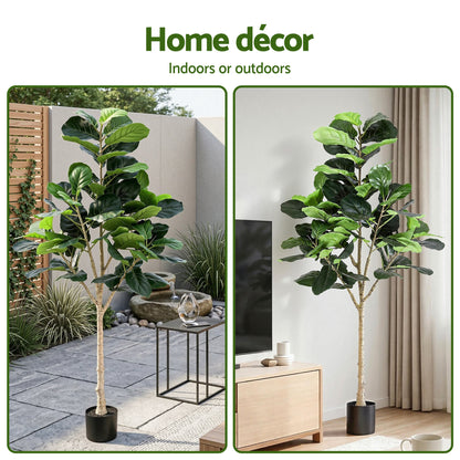Artiss 180cm Artificial Fiddle Tree Faux Trees Indoor Decor Artificial Plants Lifelike Plant 1.8M - Image 9