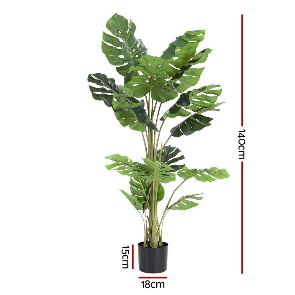 Artiss 140cm Artificial Monstera Tree Faux Trees Indoor Decor Artificial Plants Lifelike Plant 1.4M - Image 3