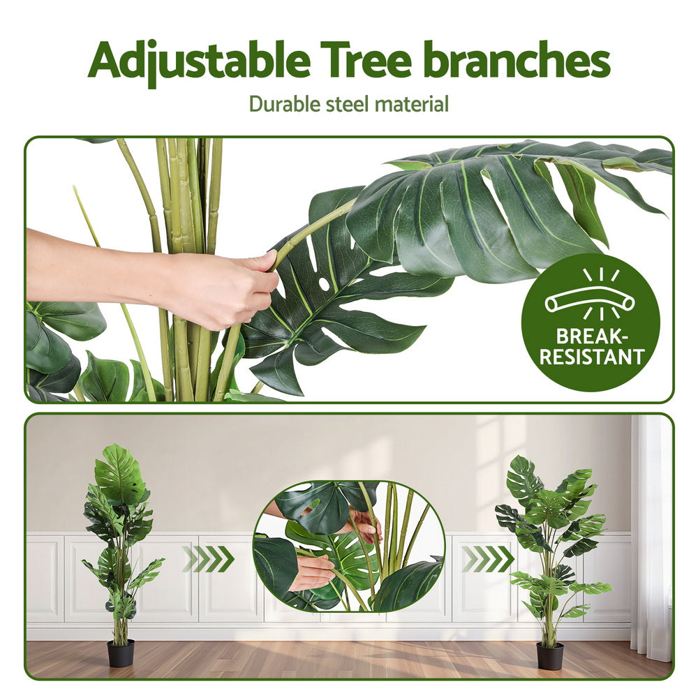 Artiss 140cm Artificial Monstera Tree Faux Trees Indoor Decor Artificial Plants Lifelike Plant 1.4M - Image 5