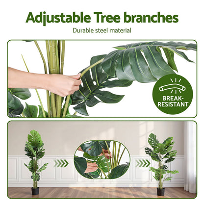 Artiss 140cm Artificial Monstera Tree Faux Trees Indoor Decor Artificial Plants Lifelike Plant 1.4M - Image 5