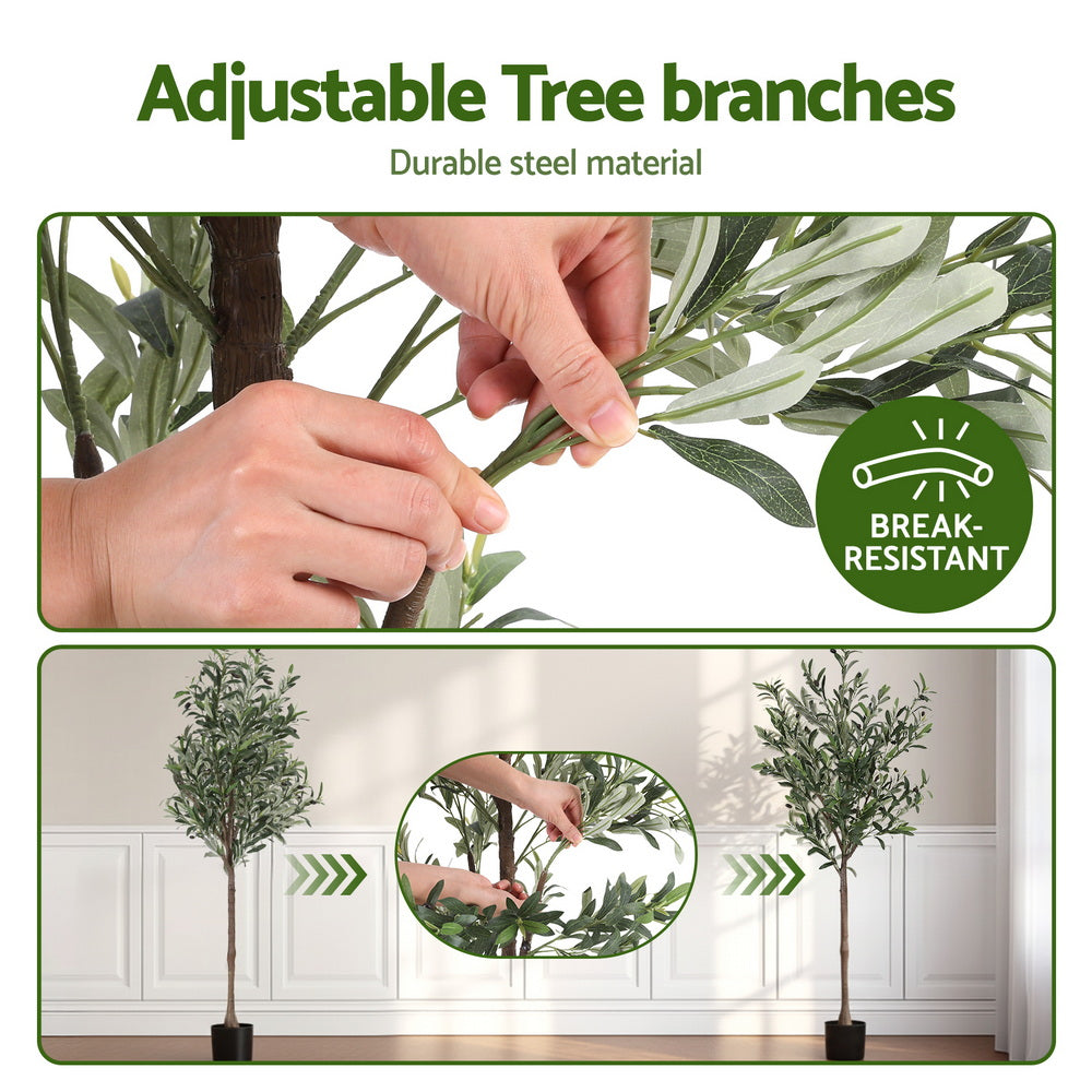 Artiss 155cm Artificial Olive Tree Faux Trees Indoor Decor Artificial Plants Lifelike Plant - Image 5