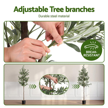 Artiss 180cm Artificial Olive Tree Faux Trees Indoor Decor Artificial Plants Lifelike Plant 1.8M - Image 5