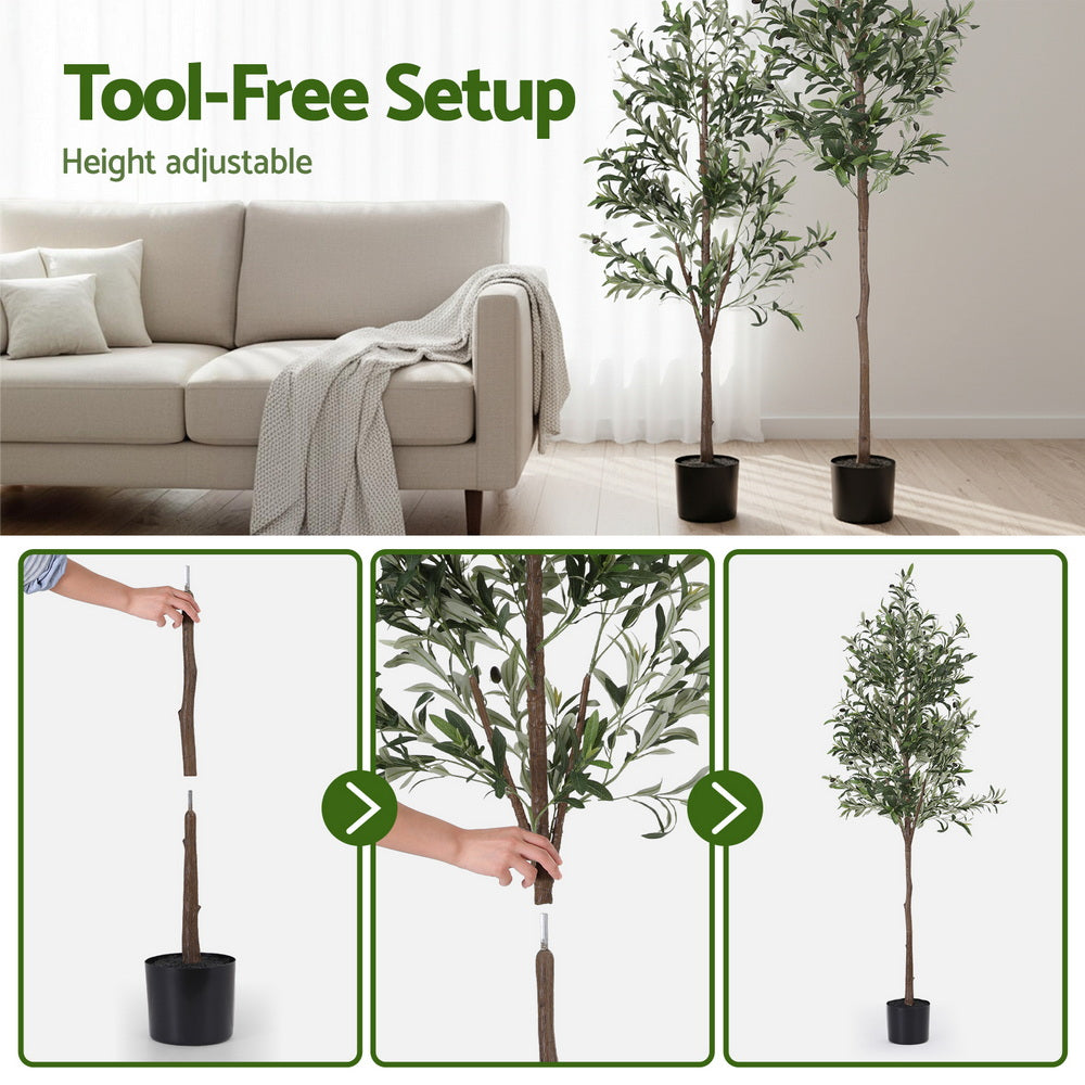 Artiss 180cm Artificial Olive Tree Faux Trees Indoor Decor Artificial Plants Lifelike Plant 1.8M - Image 7