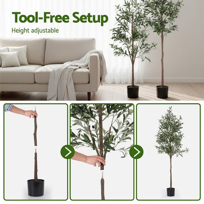 Artiss 180cm Artificial Olive Tree Faux Trees Indoor Decor Artificial Plants Lifelike Plant 1.8M - Image 7