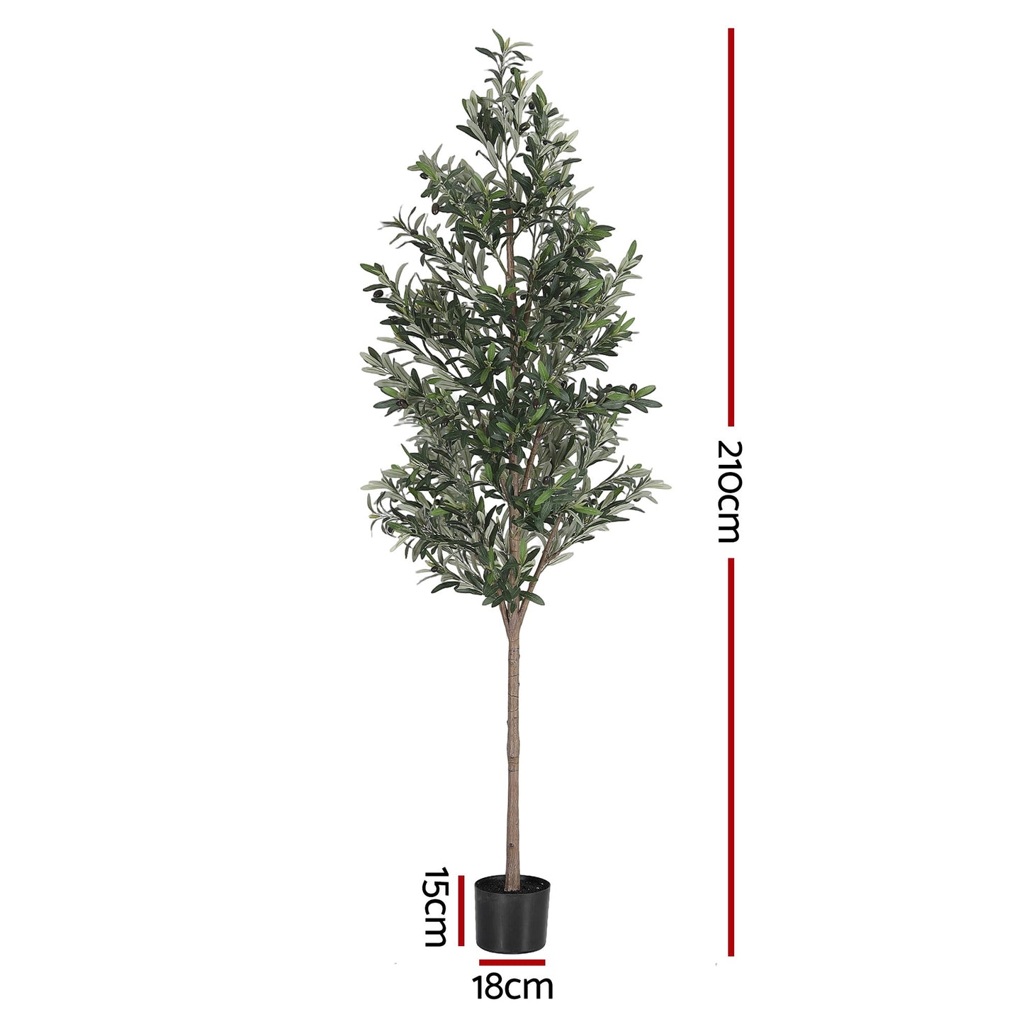 Artiss 210cm Artificial Olive Tree Faux Trees Indoor Decor Artificial Plants Lifelike Plant 2.1M - Image 3
