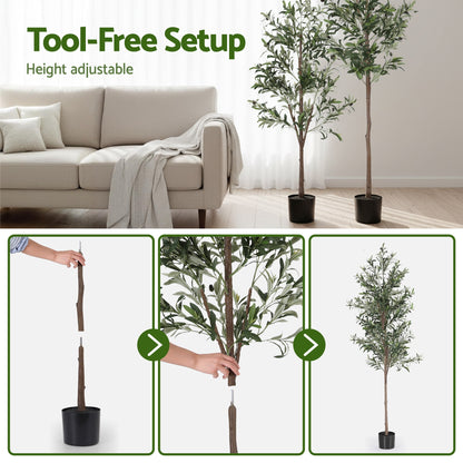Artiss 210cm Artificial Olive Tree Faux Trees Indoor Decor Artificial Plants Lifelike Plant 2.1M - Image 6