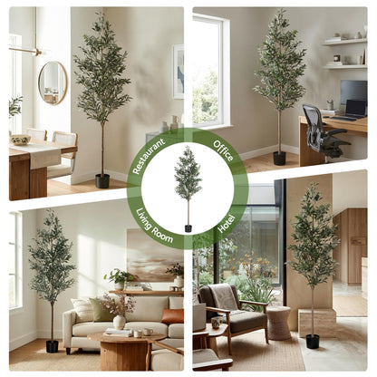 Artiss 210cm Artificial Olive Tree Faux Trees Indoor Decor Artificial Plants Lifelike Plant 2.1M - Image 7
