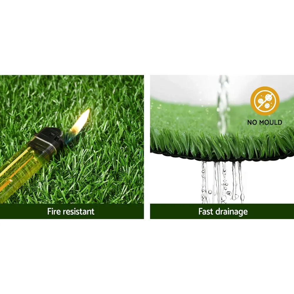 Prime Turf Artificial Grass 2mx5m 17mm Synthetic Fake Lawn Turf Plant Plastic Olive - Image 5