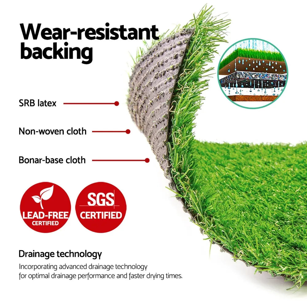 Prime Turf Artificial Grass 20mm 2mx5m Synthetic Fake Lawn Turf Plastic Plant 4-coloured - Image 6