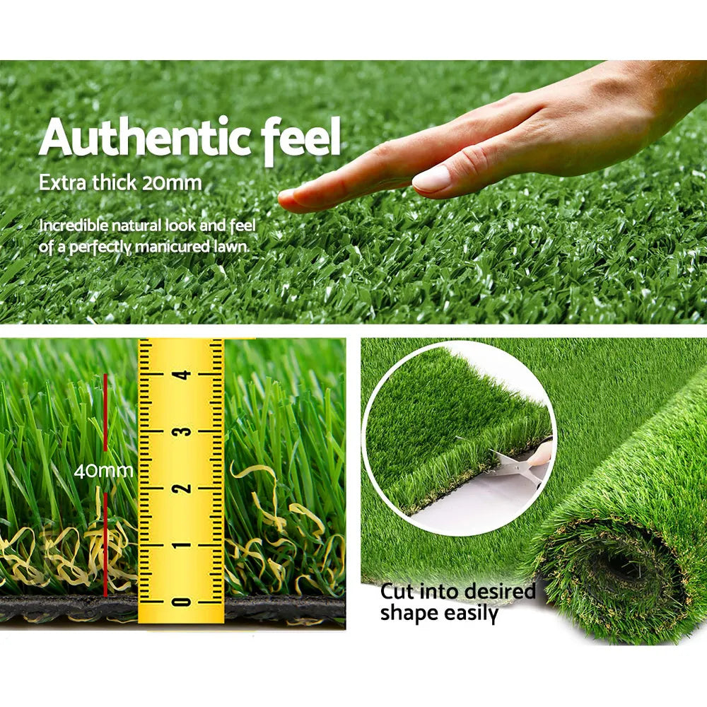 Prime Turf Artificial Grass 40mm 1mx10m Synthetic Fake Lawn Turf Plastic Plant 4-coloured - Image 6