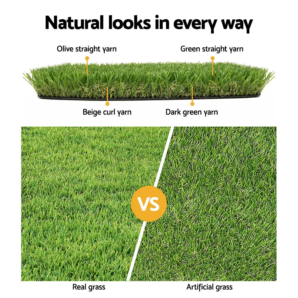 Prime Turf Artificial Grass 40mm 2mx5m Synthetic Fake Lawn Turf Plastic Plant 4-coloured - Image 4