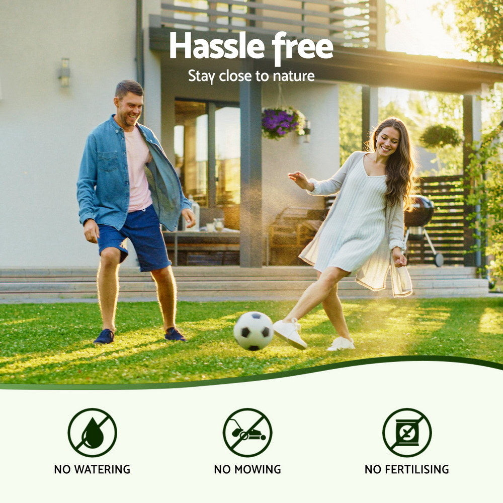 Prime Turf Artificial Grass Turf Rug Fake Grass 2 Rolls 15mm Height 50cm x 2m Indoor Outdoor Synthetic Grass Mat Carpet with Drainage Holes Plastic Plant - Image 2