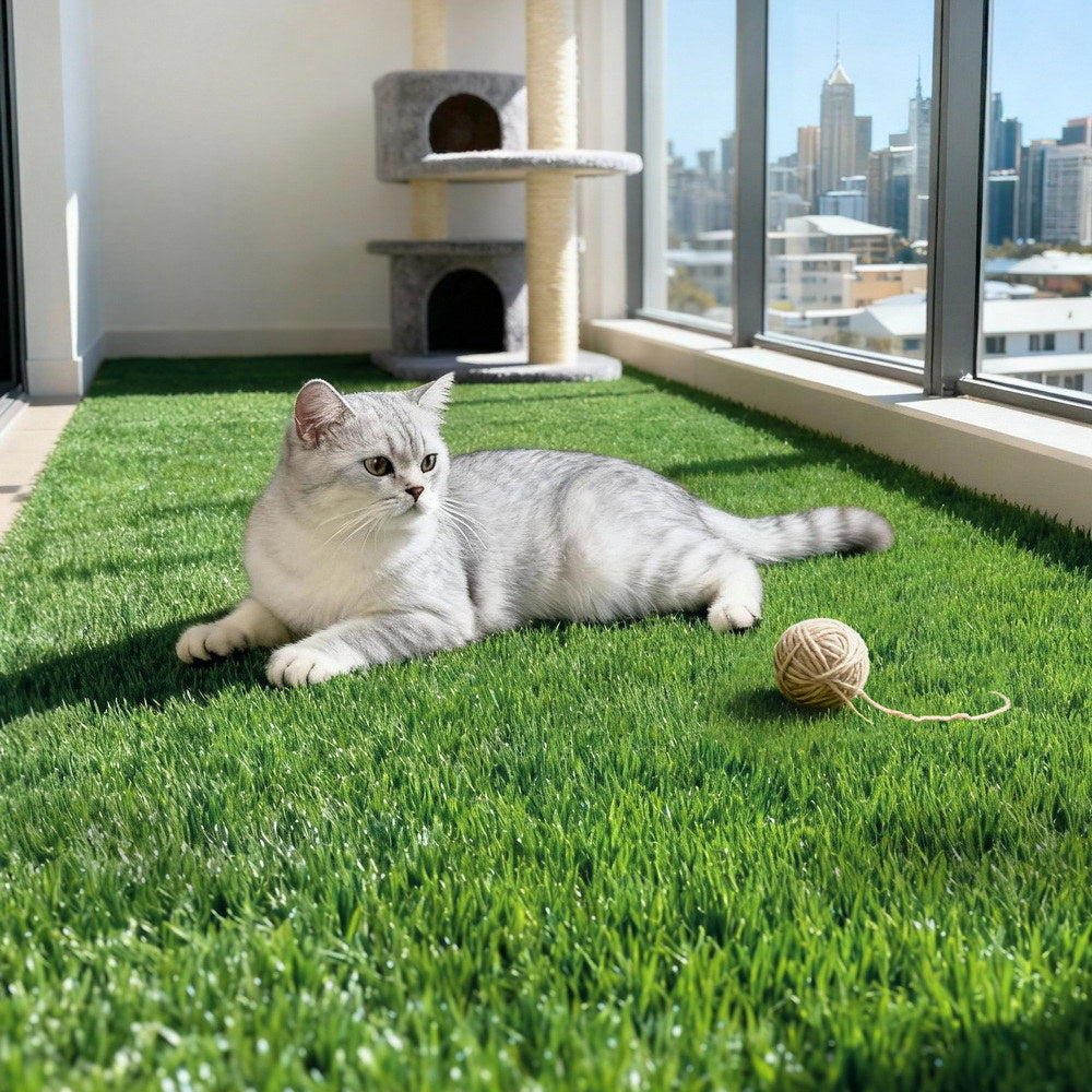 Prime Turf Artificial Grass Turf Rug Fake Grass 2 Rolls 15mm Height 50cm x 2m Indoor Outdoor Synthetic Grass Mat Carpet with Drainage Holes Plastic Plant - Image 5