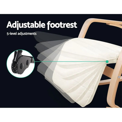 Artiss Rocking Armchair Footrest Nursing Beige Afton - Image 7