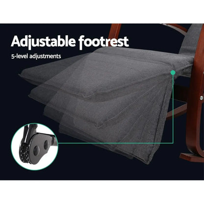 Artiss Rocking Armchair Footrest Nursing Charcoal Afton - Image 5