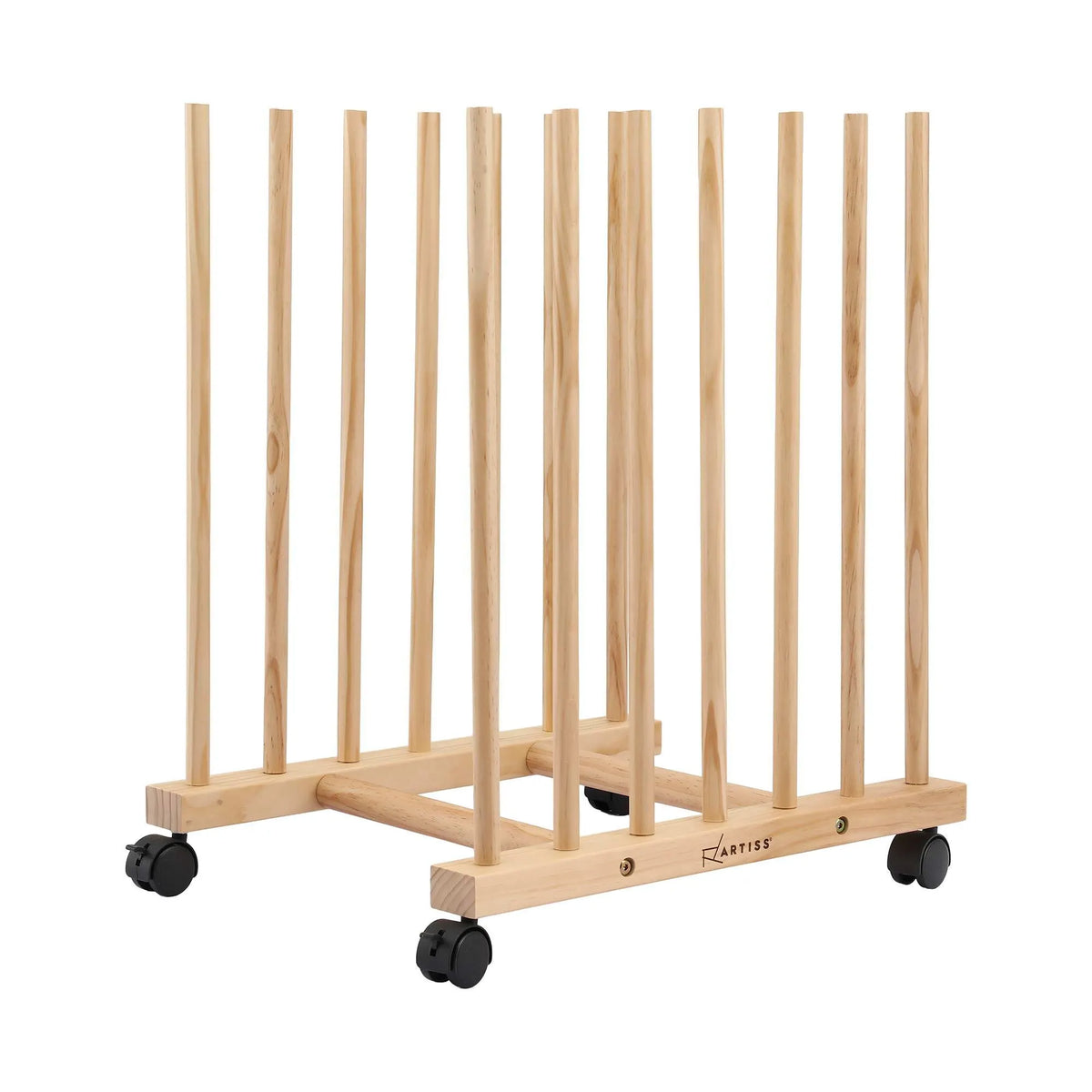 Artiss Wooden Art Drying & Canvas Storage Rack with Caster Wheels for Studio,Galleries,Classroom - Image 2