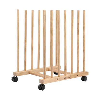 Artiss Wooden Art Drying & Canvas Storage Rack with Caster Wheels for Studio,Galleries,Classroom - Image 2