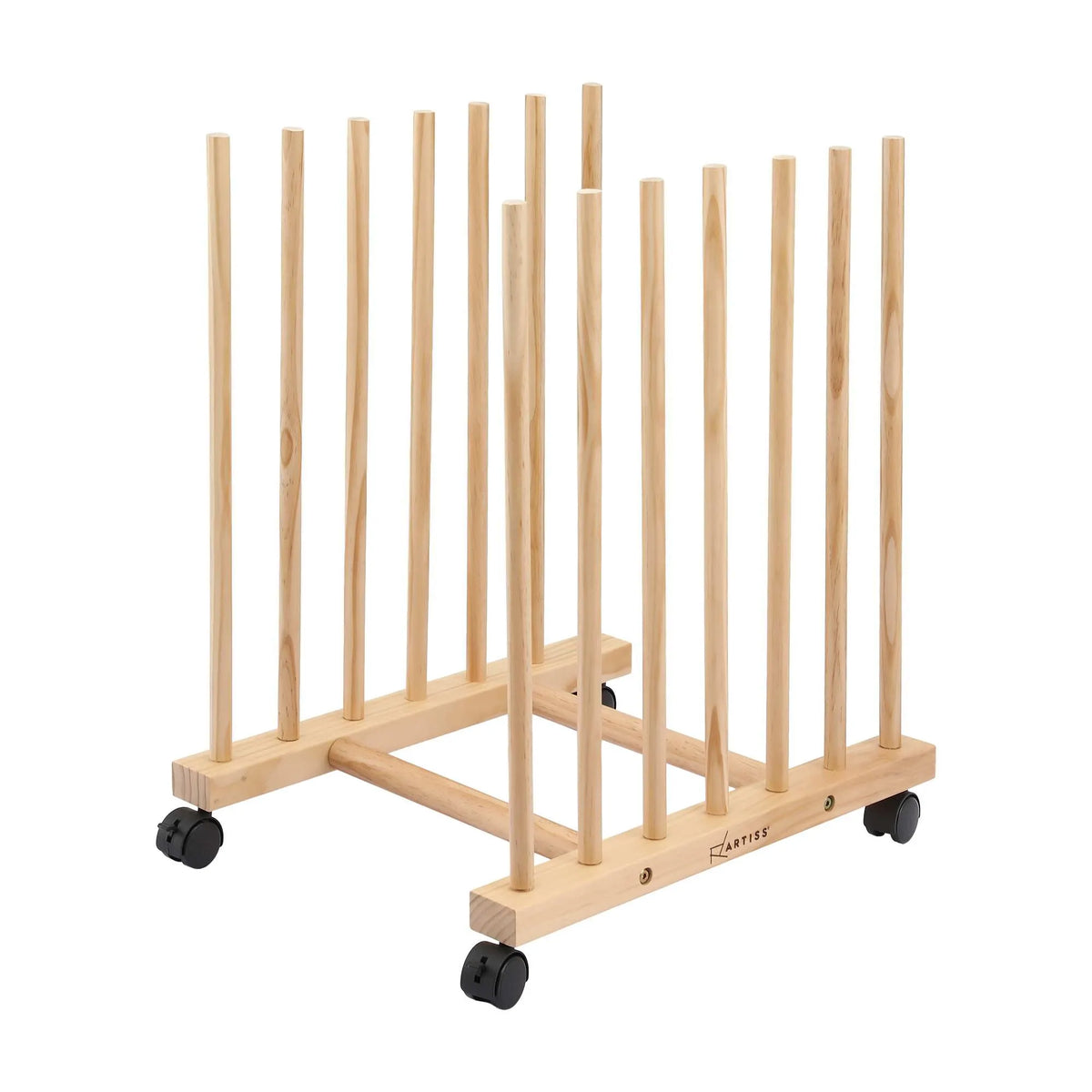 Artiss Wooden Art Drying & Canvas Storage Rack with Caster Wheels for Studio,Galleries,Classroom - Image 4