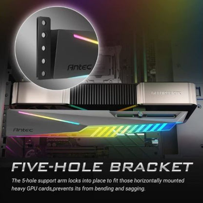 Antec GPU Bracket Dagger Black ARGB 5V 3-Pin.  5 holes. Horizontal Mount GPU 170-270mm. universal... - Image 4