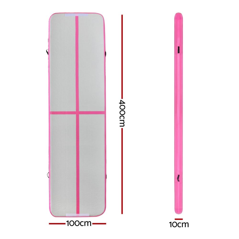 Everfit 4M Air Track Gymnastics Tumbling Exercise Cheerleading Mat Inflatable Pink - Image 2