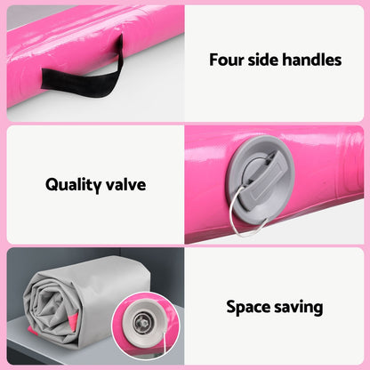 Everfit 4M Air Track Gymnastics Tumbling Exercise Cheerleading Mat Inflatable Pink - Image 5