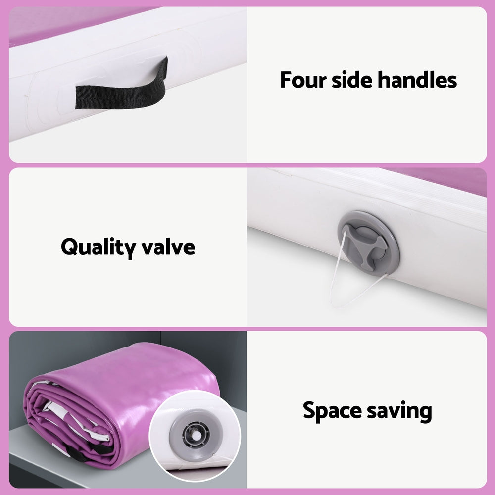 Everfit 4M Air Track Gymnastics Tumbling Exercise Yoga Mat W/ Pump Inflatable Purple - Image 5