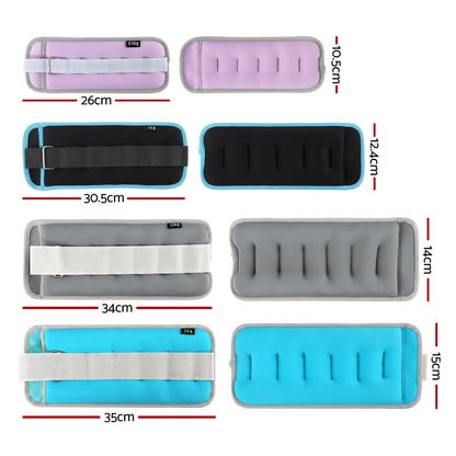 Everfit Ankle Wrist Weights for Women & Men, 4 Colors Set with 1 2 3 4kg Wearable Leg Arm Weights with Secure Fit for Walking, Running, Pilates, Home Fitness - Image 2