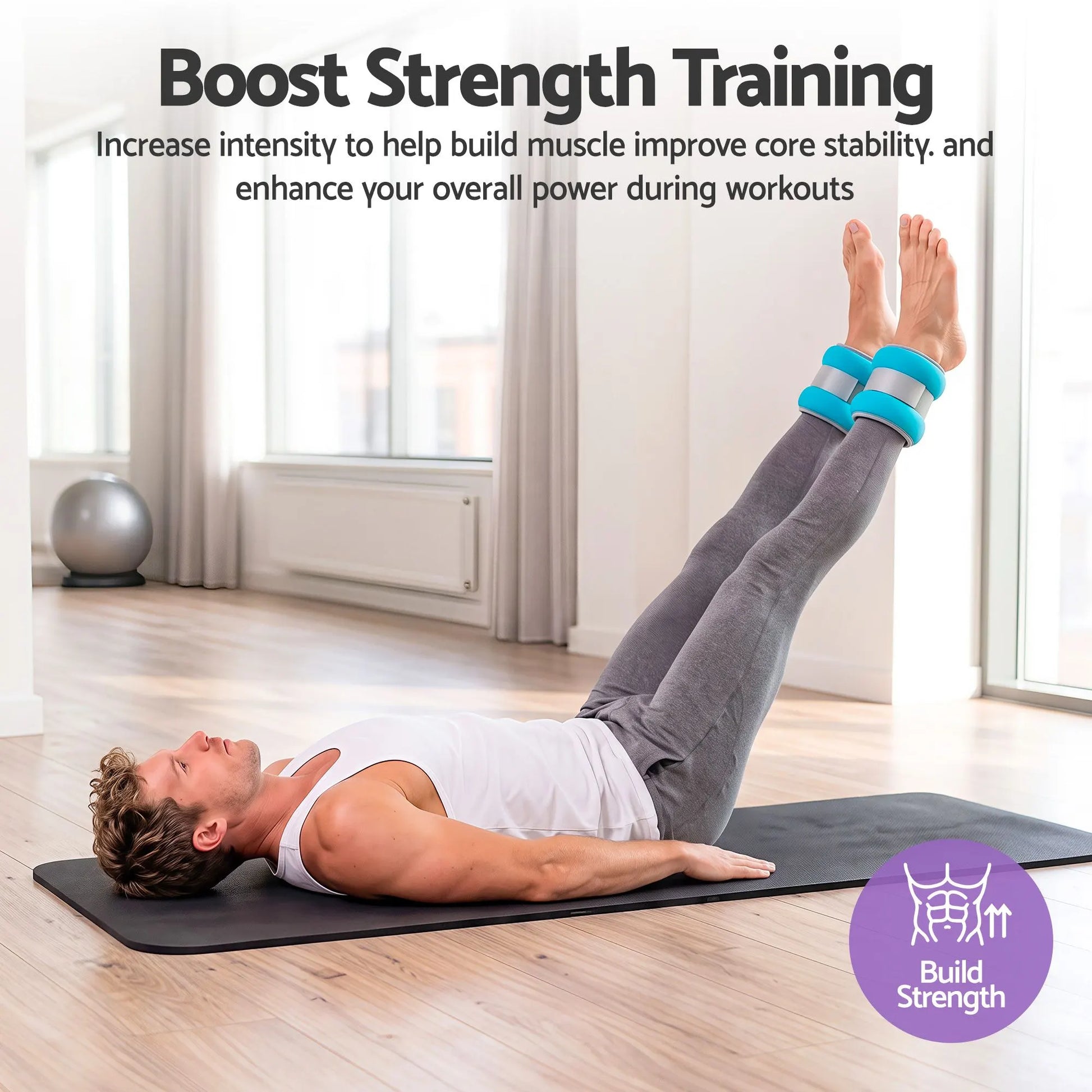 Everfit Ankle Wrist Weights for Women & Men, 4 Colors Set with 1 2 3 4kg Wearable Leg Arm Weights with Secure Fit for Walking, Running, Pilates, Home Fitness - Image 7