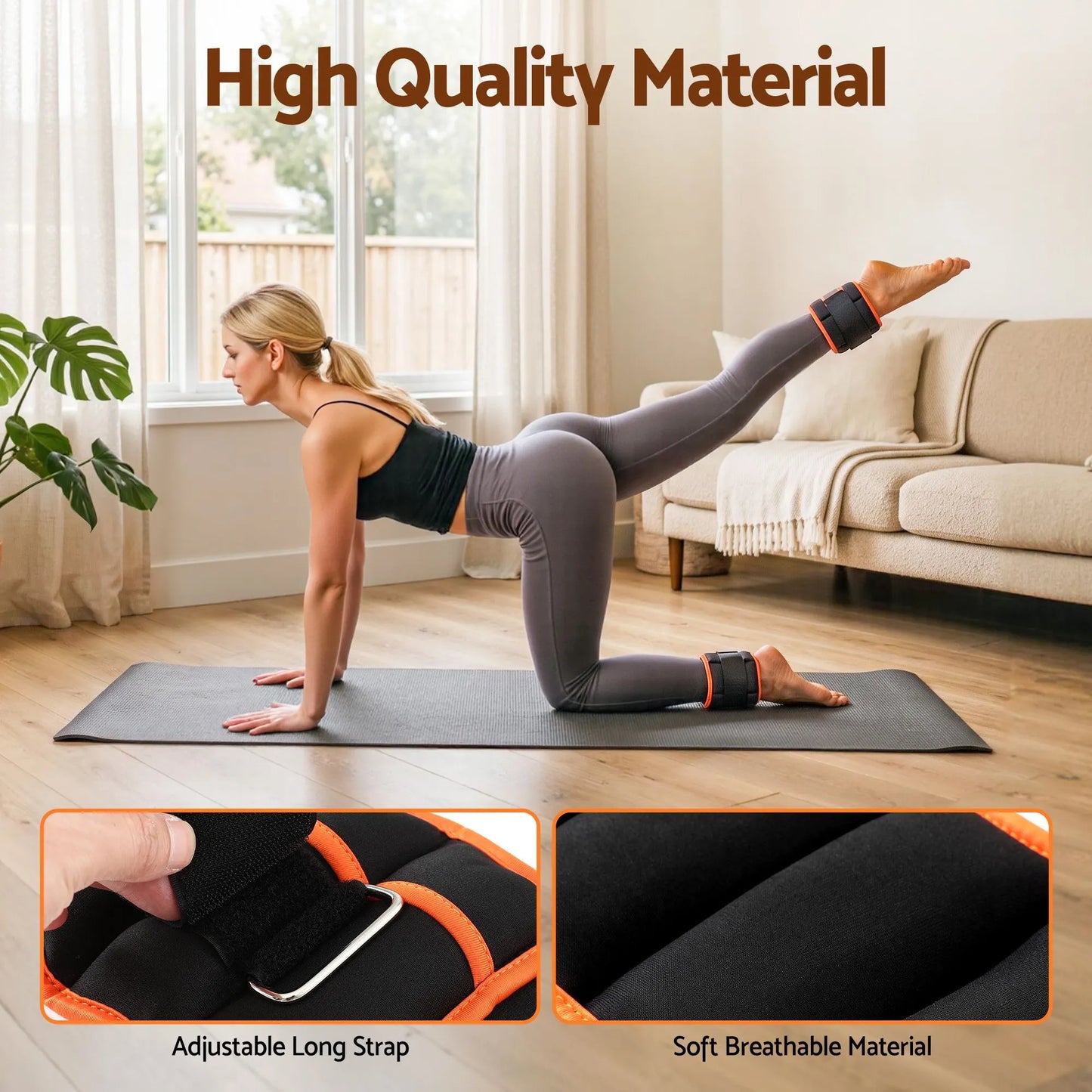 Everfit Adjustable Ankle Weights, 1 Pair (0.9-4.55Kg) Removable Sandbags for Women & Men, Wrist Weights & Leg Weights for Home Gym, Pilates, Walking, Strength Training - Image 5