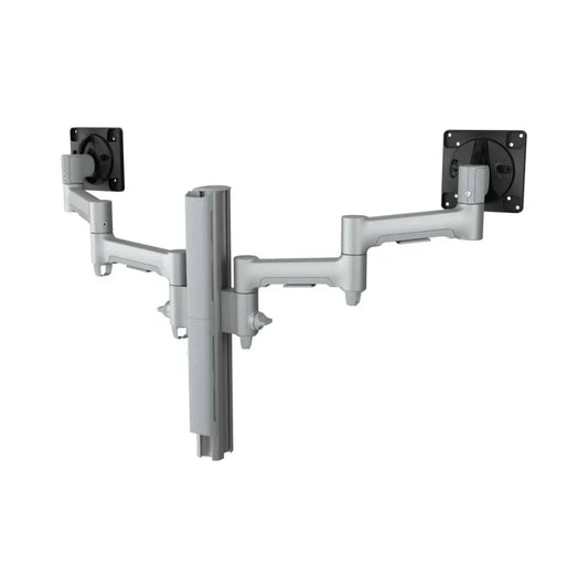 Atdec Dual Monitor Mount with Swing Arms - C-Clamp - Silver - Monitors - Mounts