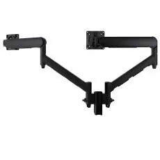 Atdec Dual Dynamic Monitor Arm Mount on Short Post - Heavy-Duty F-Clamp - Black - Monitors - Mounts