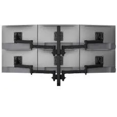 Atdec Hex Monitor Mount on Tall Post - Grommet Clamp - Black - Monitors - Mounts