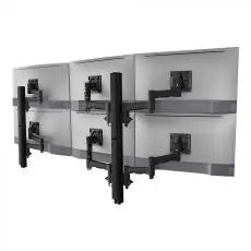 Atdec Hex Monitor Mount on Two Posts - Grommet Clamp - Black - Monitors - Mounts