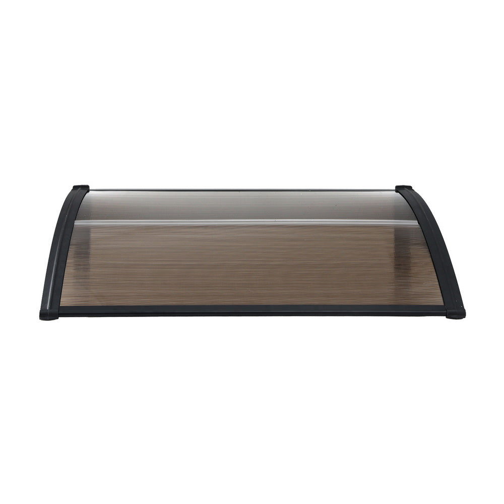 Instahut Window Door Awning 0.8mx1m Brown - Image 3