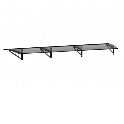 Instahut Window Door Awning Canopy 1m x 3m Grey Solid Sheet Metal Frame - Image 3