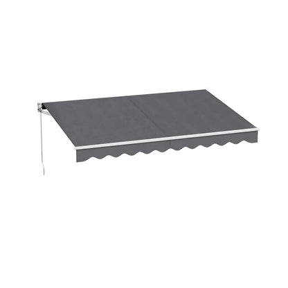 Instahut Retractable Folding Arm Awning Manual Sunshade 3M X 2M Grey