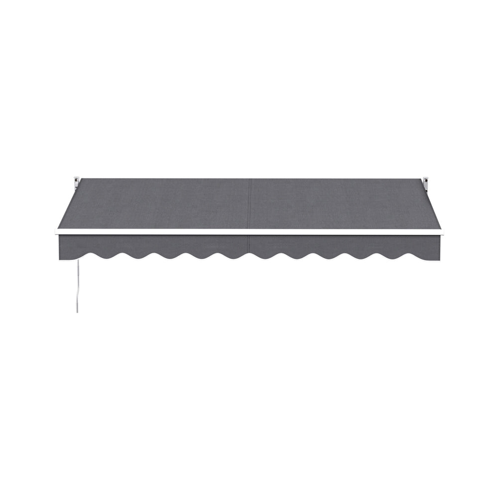 Instahut Retractable Folding Arm Awning Manual Sunshade 3M X 2M Grey - Image 3