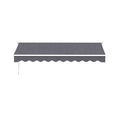 Instahut Retractable Folding Arm Awning Manual Sunshade 3M X 2M Grey - Image 3
