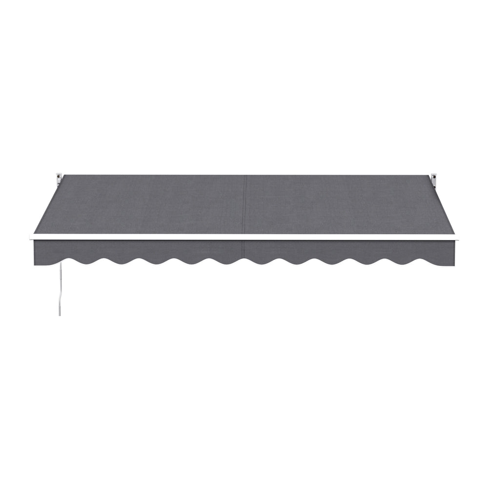 Instahut Retractable Folding Arm Awning Manual Sunshade 3.5M X 2.5M Grey - Image 3