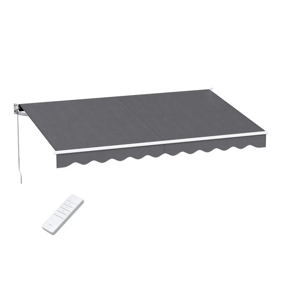 Instahut Retractable Folding Arm Awning Motorised Sunshade 3M X 2M Grey