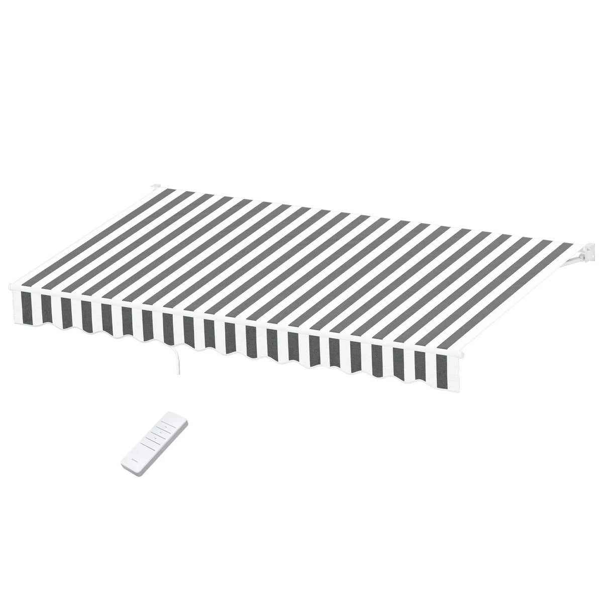 Instahut Retractable Folding Arm Awning Motorised Sunshade 4.5Mx3M Grey White
