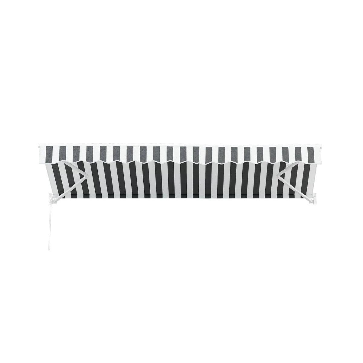 Instahut Retractable Folding Arm Awning Motorised Sunshade 4.5Mx3M Grey White - Image 3