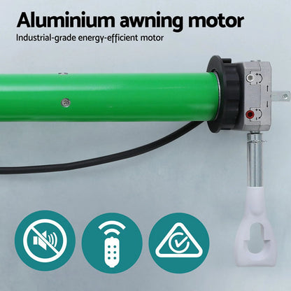Instahut Retractable Folding Arm Awning Motorised Sunshade 4.5Mx3M Grey White - Image 7